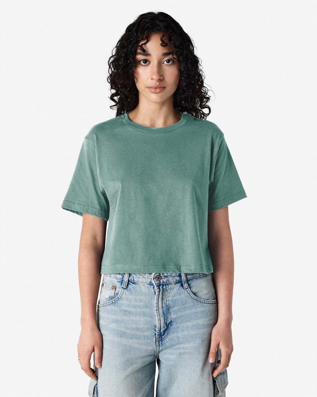 102 American Apparel Women's Fine Jersey Boxy T-Shirt