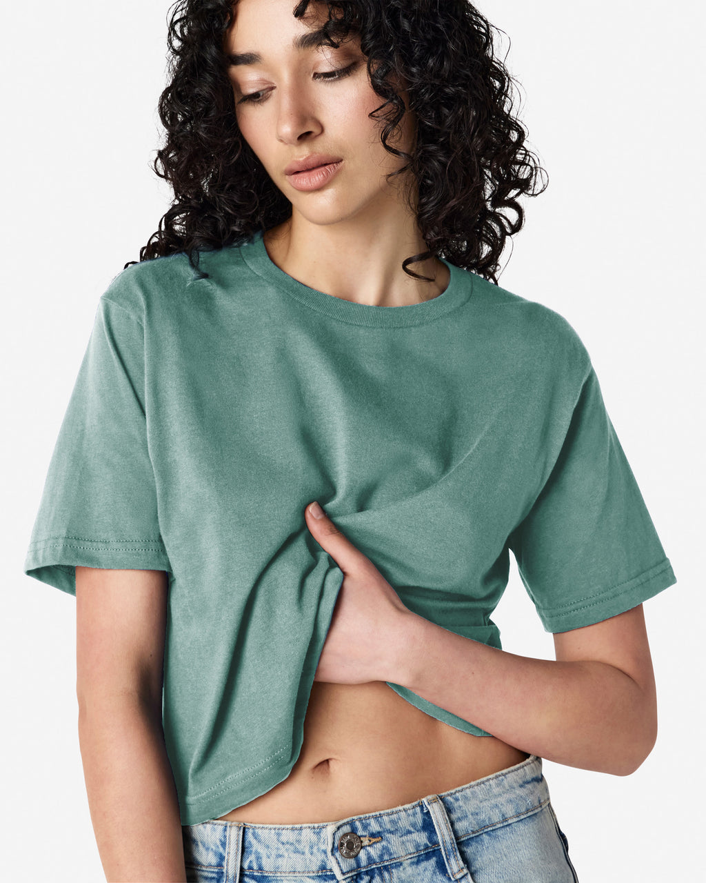 102 American Apparel Women's Fine Jersey Boxy T-Shirt