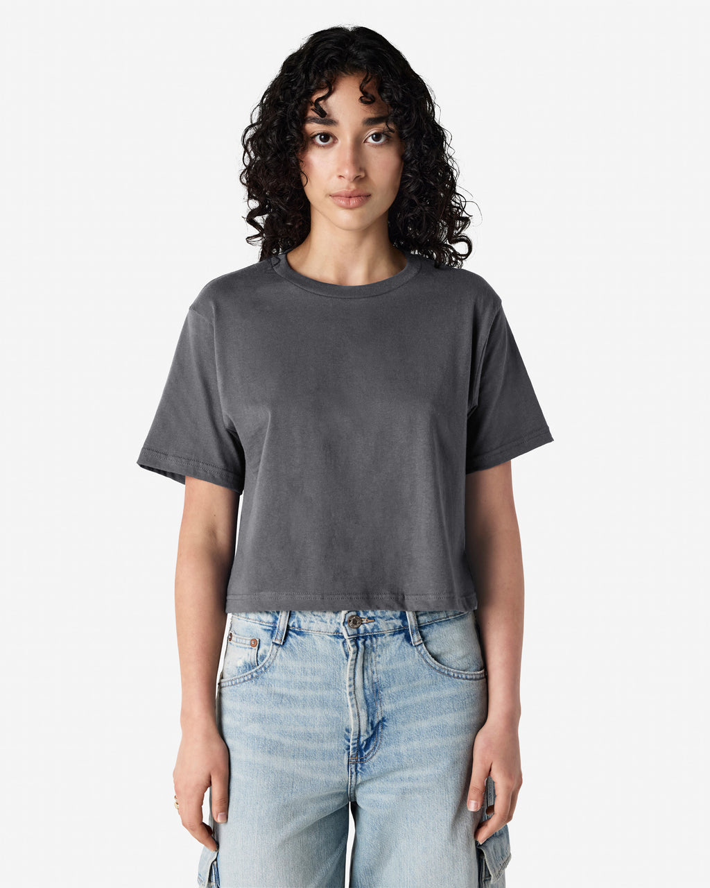 102 American Apparel Women's Fine Jersey Boxy T-Shirt
