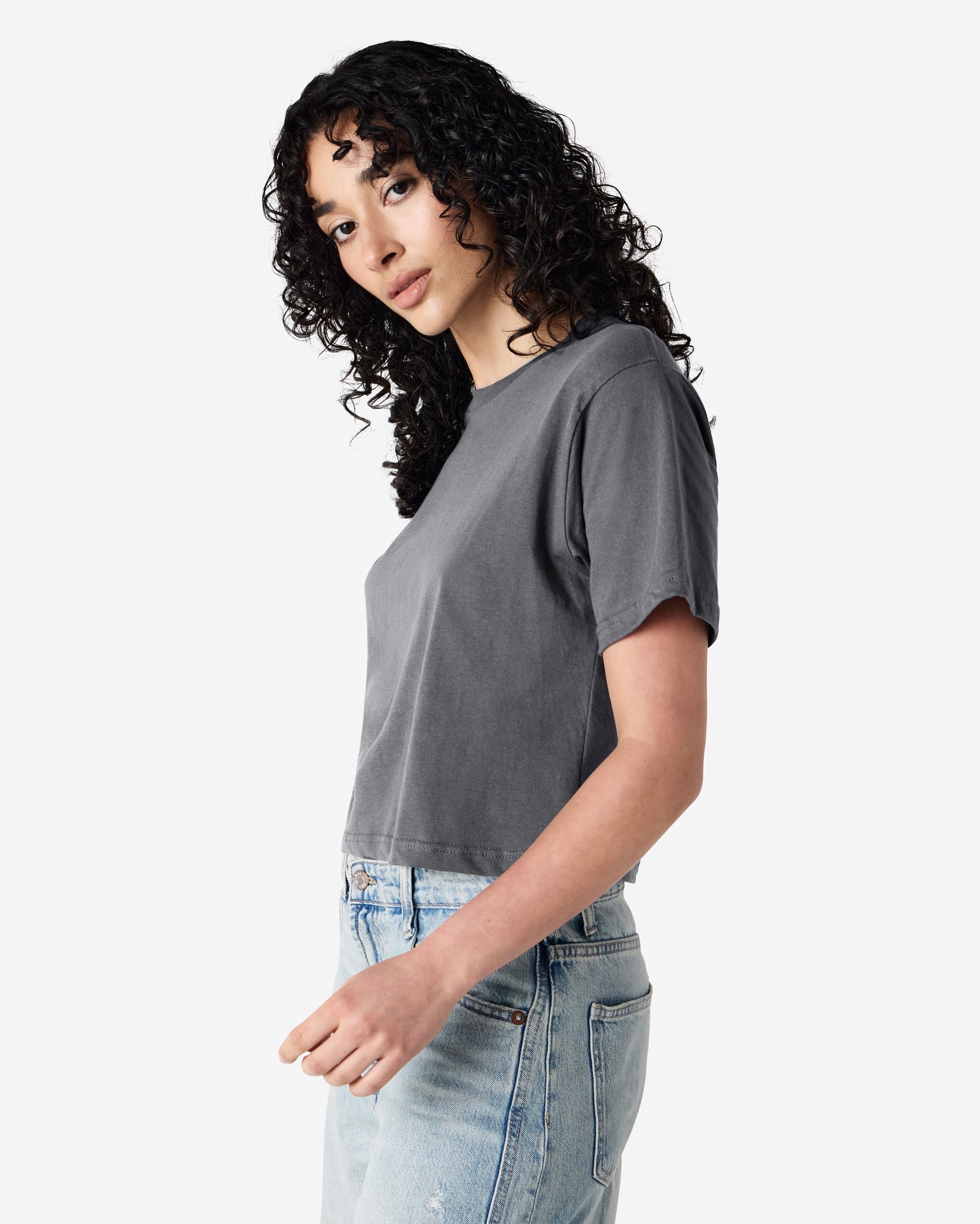 102 American Apparel Women's Fine Jersey Boxy T-Shirt