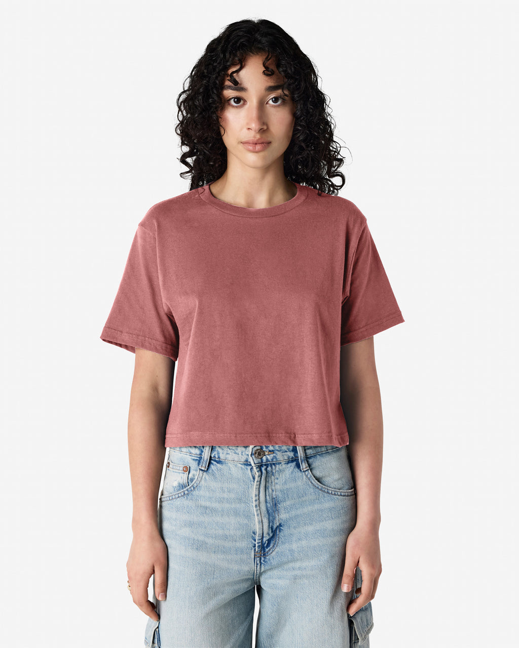 102 American Apparel Women's Fine Jersey Boxy T-Shirt