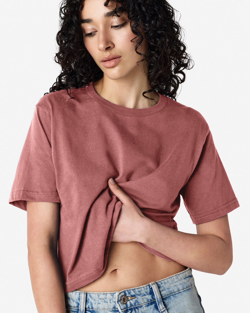 102 American Apparel Women's Fine Jersey Boxy T-Shirt