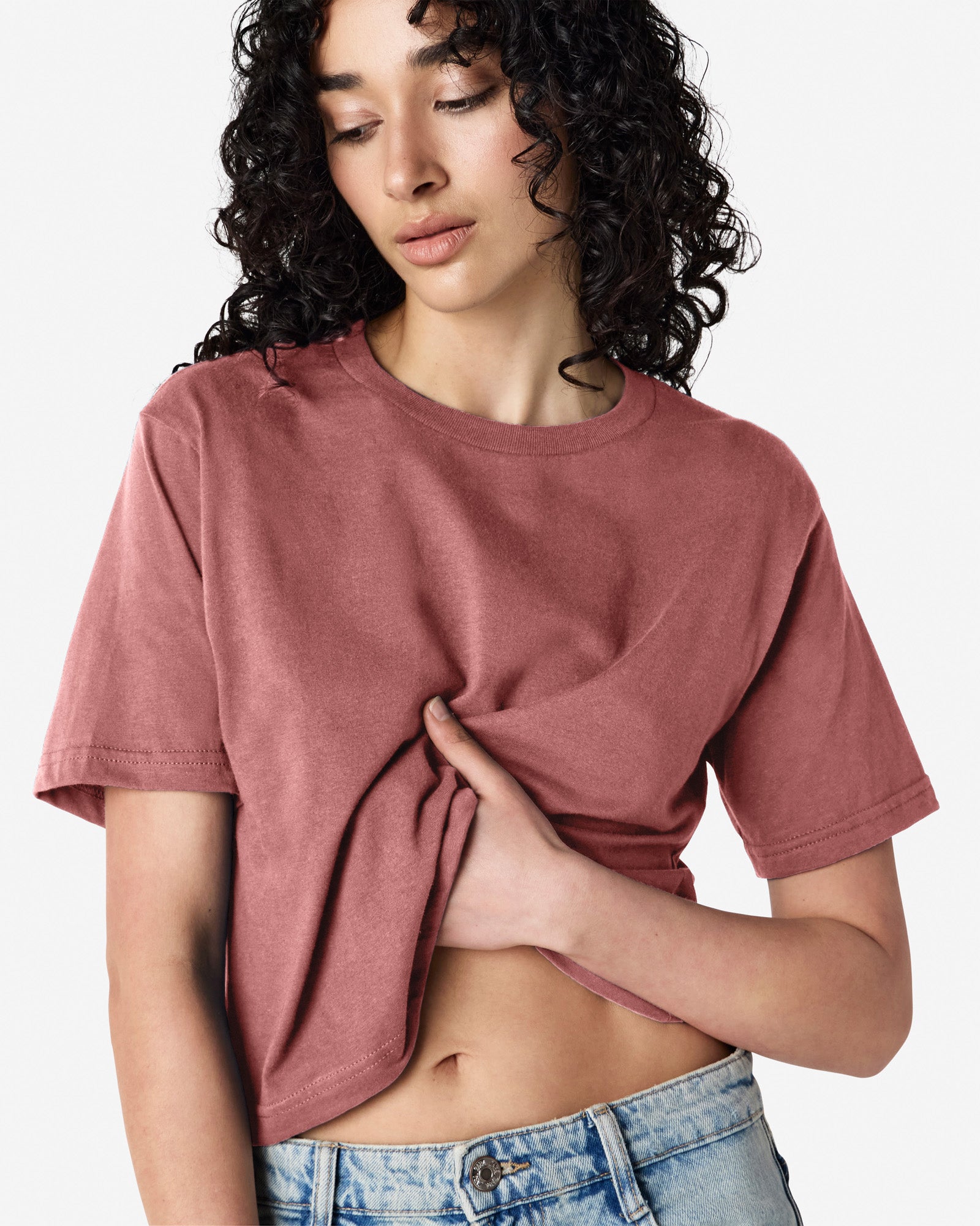 102 American Apparel Women's Fine Jersey Boxy T-Shirt