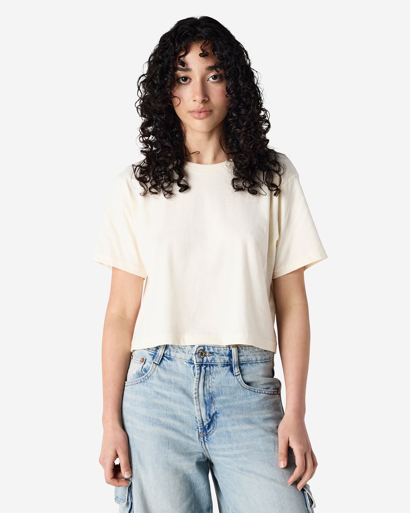 102 American Apparel Women's Fine Jersey Boxy T-Shirt