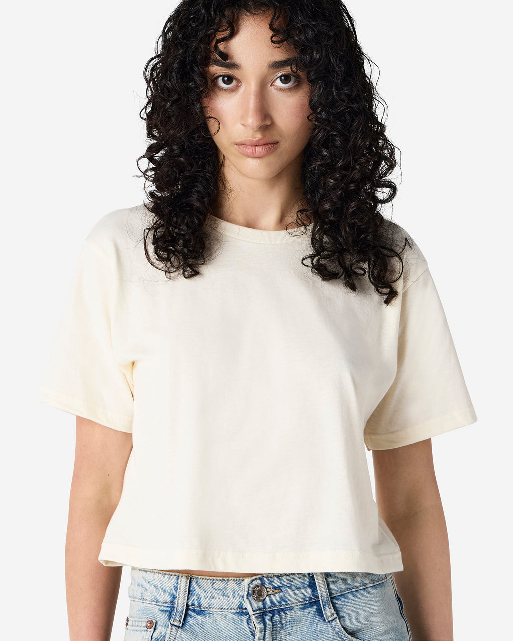 102 American Apparel Women's Fine Jersey Boxy T-Shirt