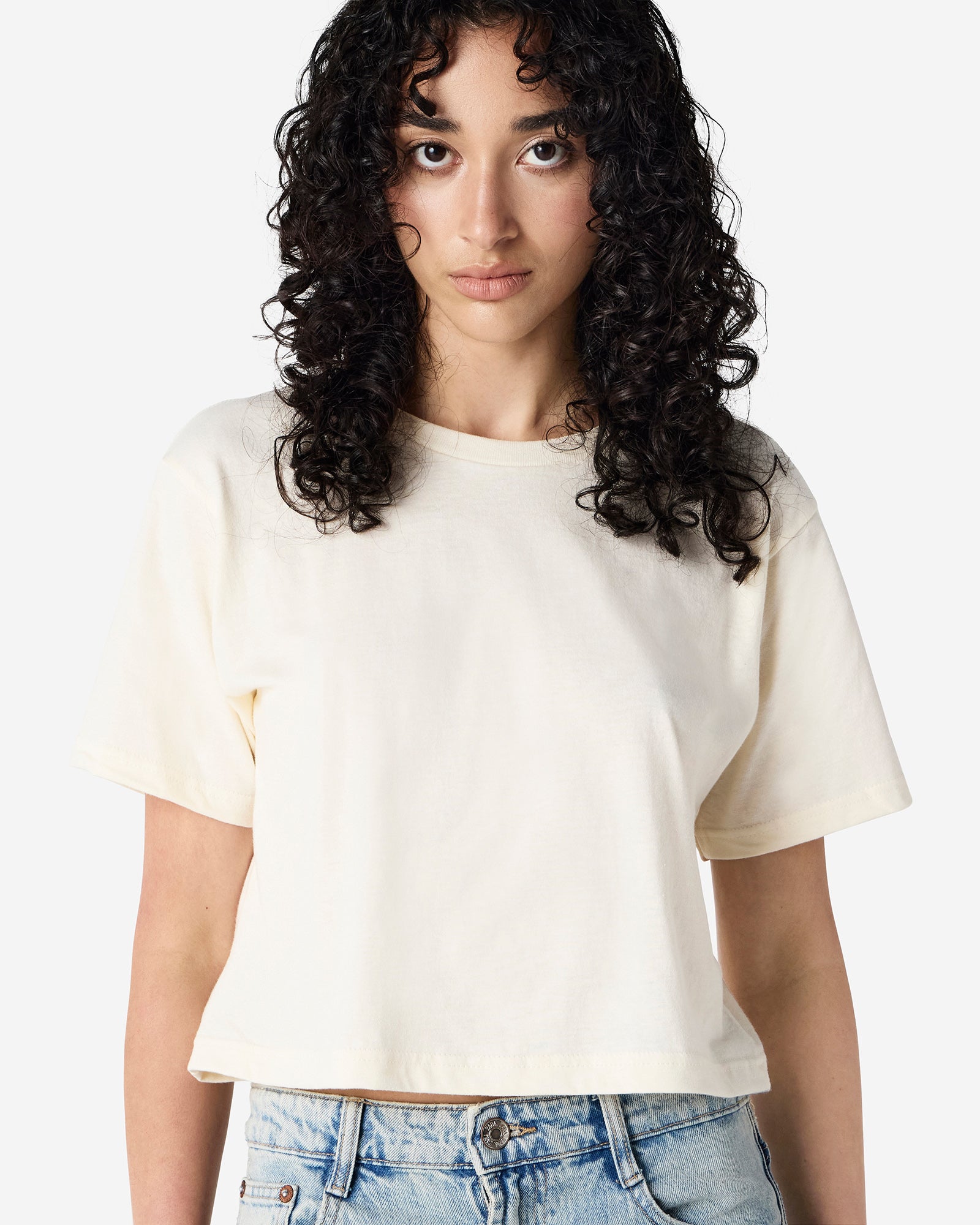 102 American Apparel Women's Fine Jersey Boxy T-Shirt