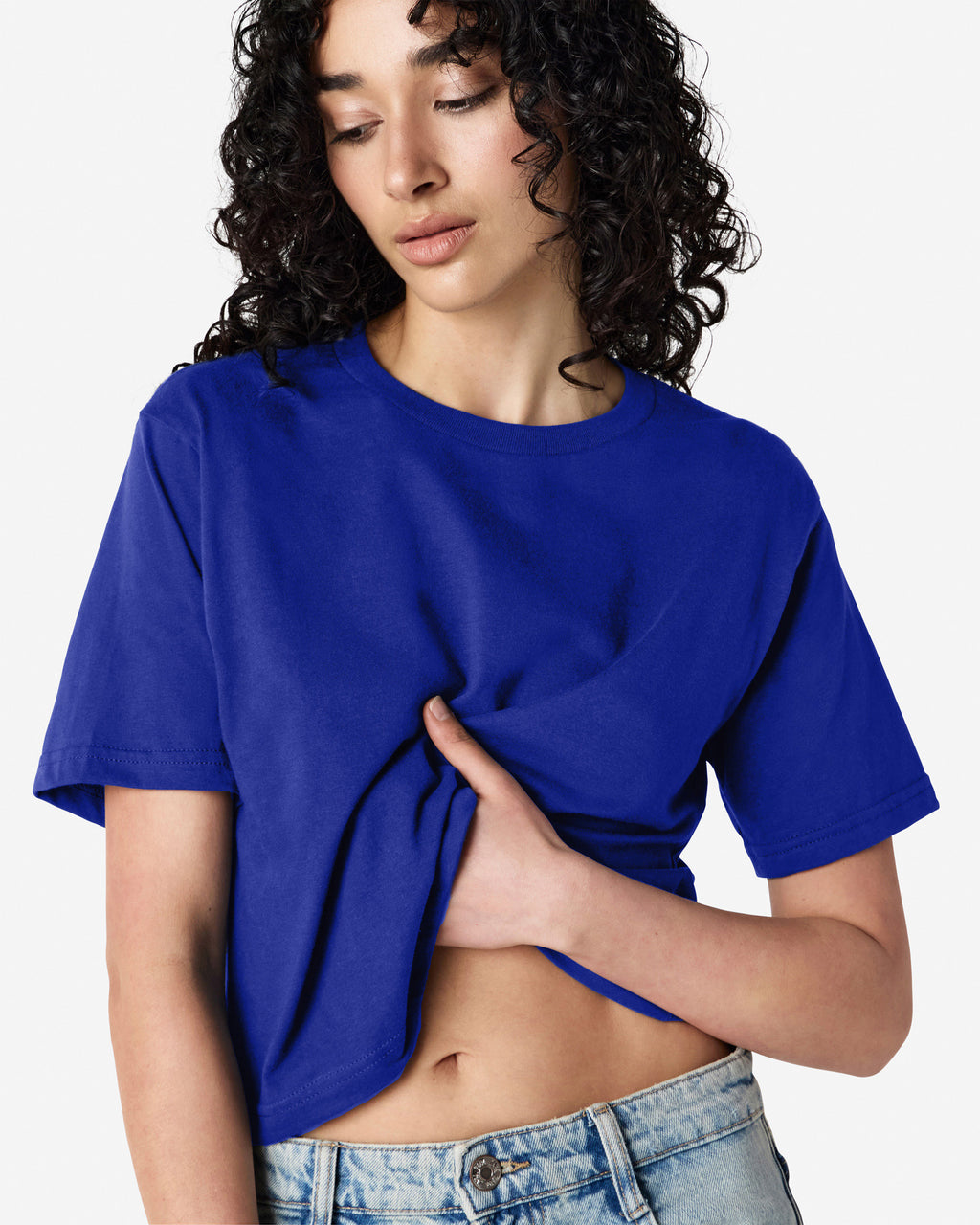 102 American Apparel Women's Fine Jersey Boxy T-Shirt