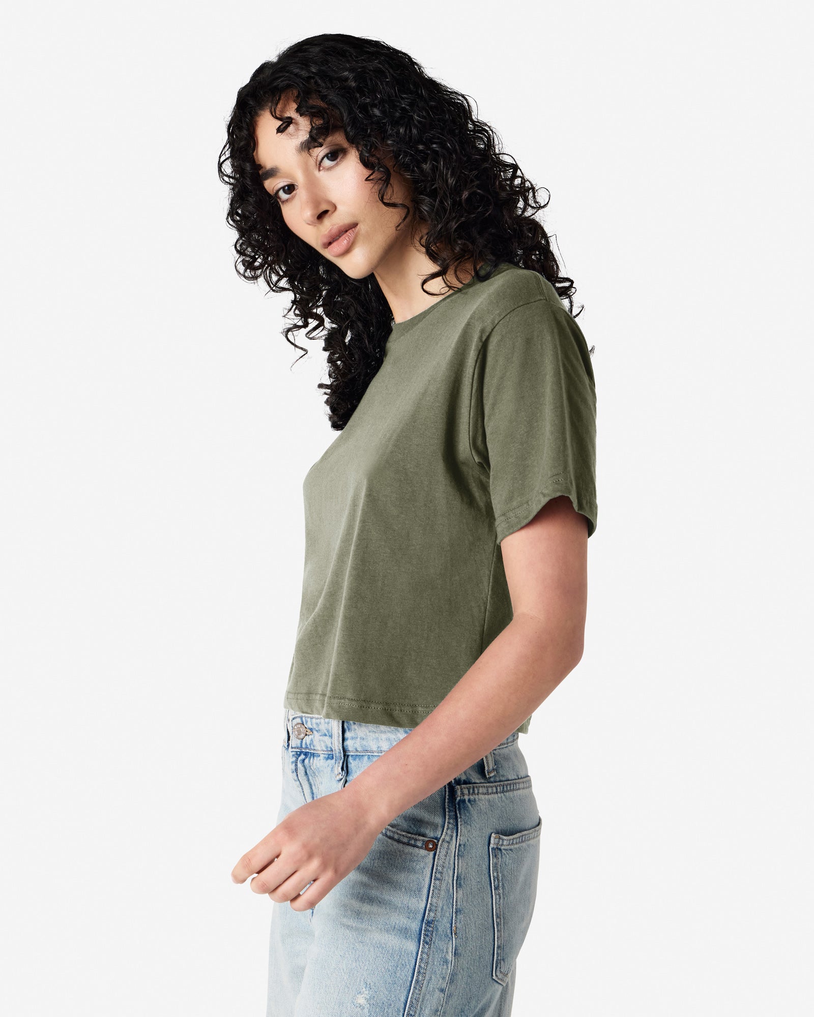 102 American Apparel Women's Fine Jersey Boxy T-Shirt