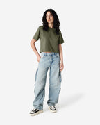102 American Apparel Women's Fine Jersey Boxy T-Shirt