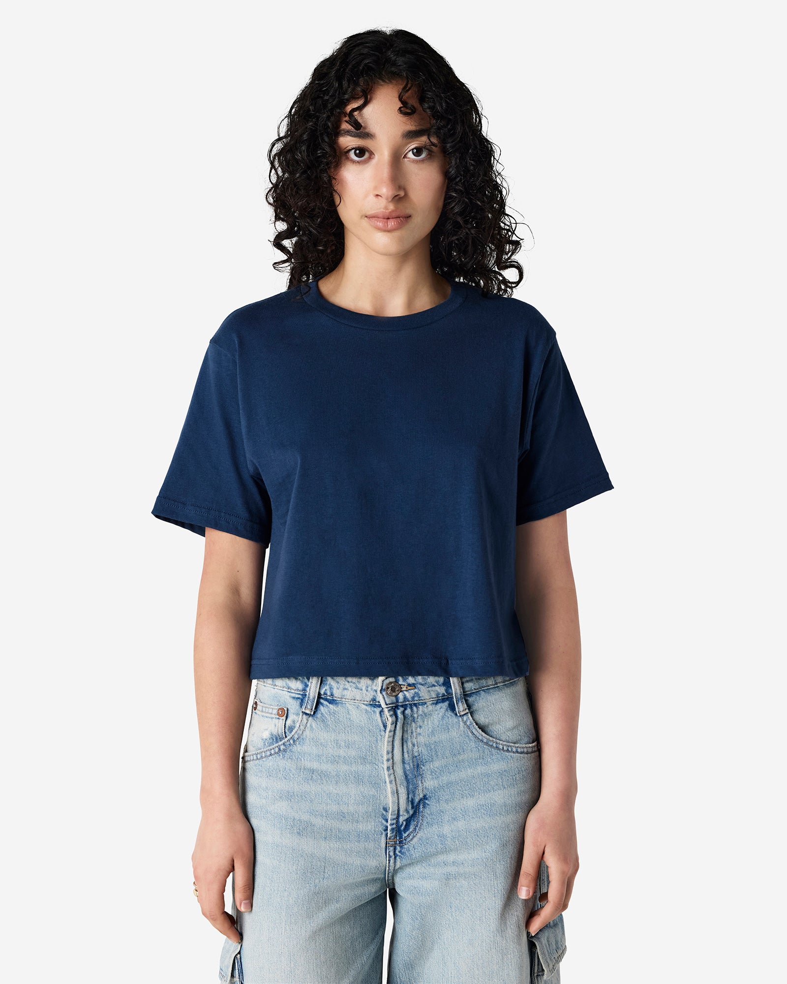 102 American Apparel Women's Fine Jersey Boxy T-Shirt