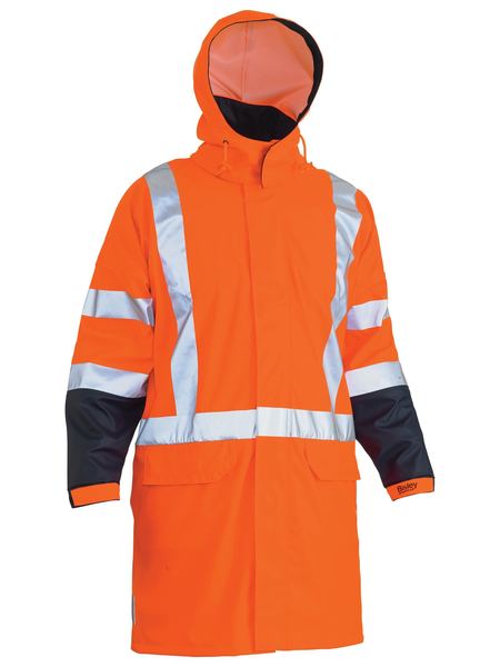 Bisley X Taped Hi Vis TTMC Stretch PU Rain Coat - BJ6955XT