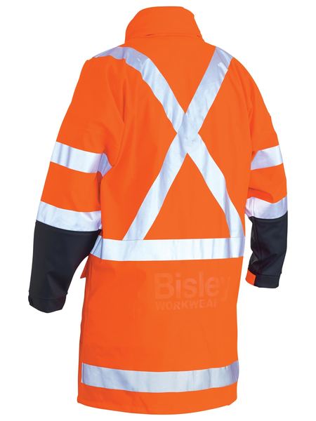 Bisley X Taped Hi Vis TTMC Stretch PU Rain Coat - BJ6955XT