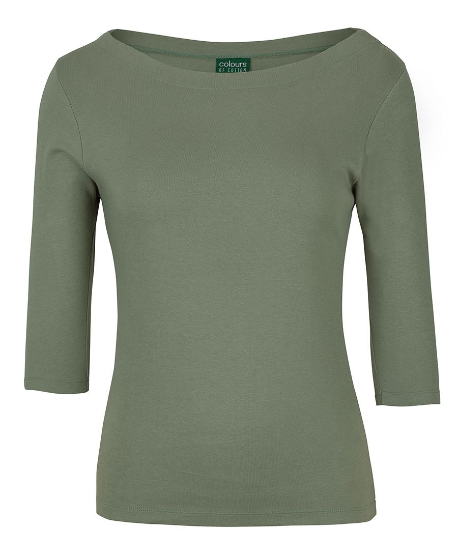 C of C Ladies 3/4 Sleeve Boat Neck Tee 1BT3