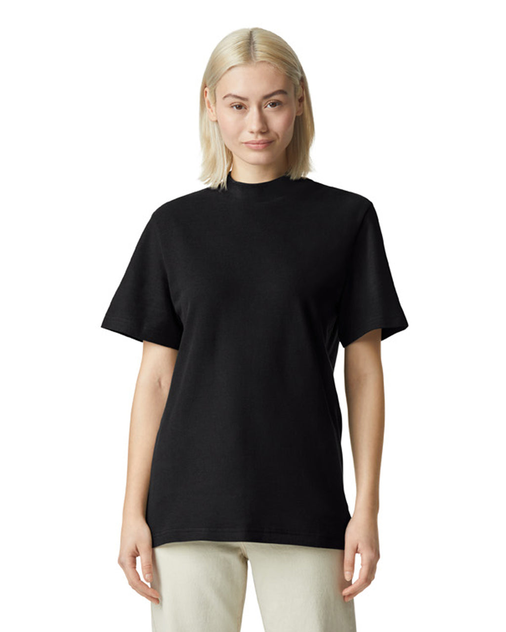1PQ American Apparel Unisex Pique Mockneck T-shirt
