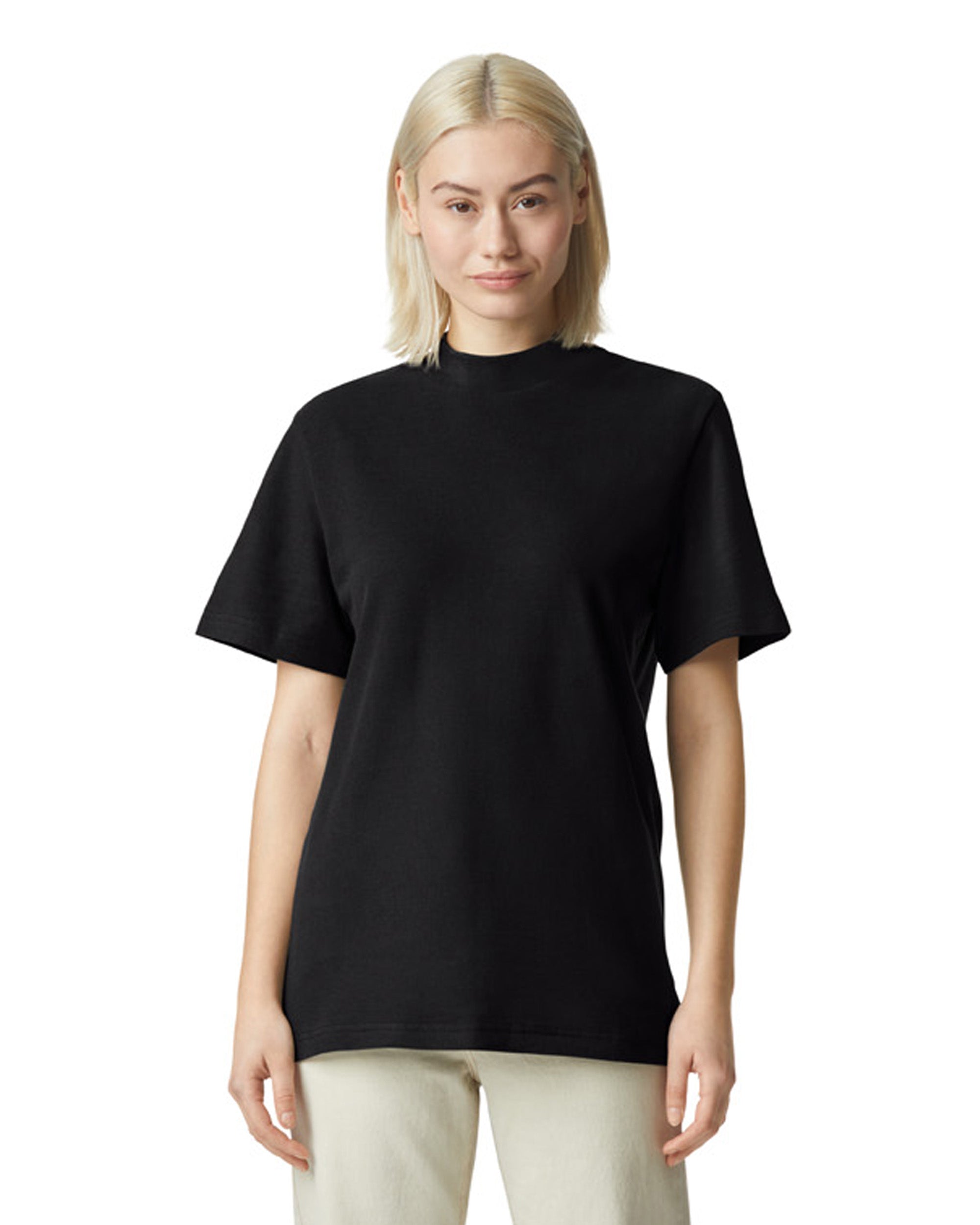 1PQ American Apparel Unisex Pique Mockneck T-shirt
