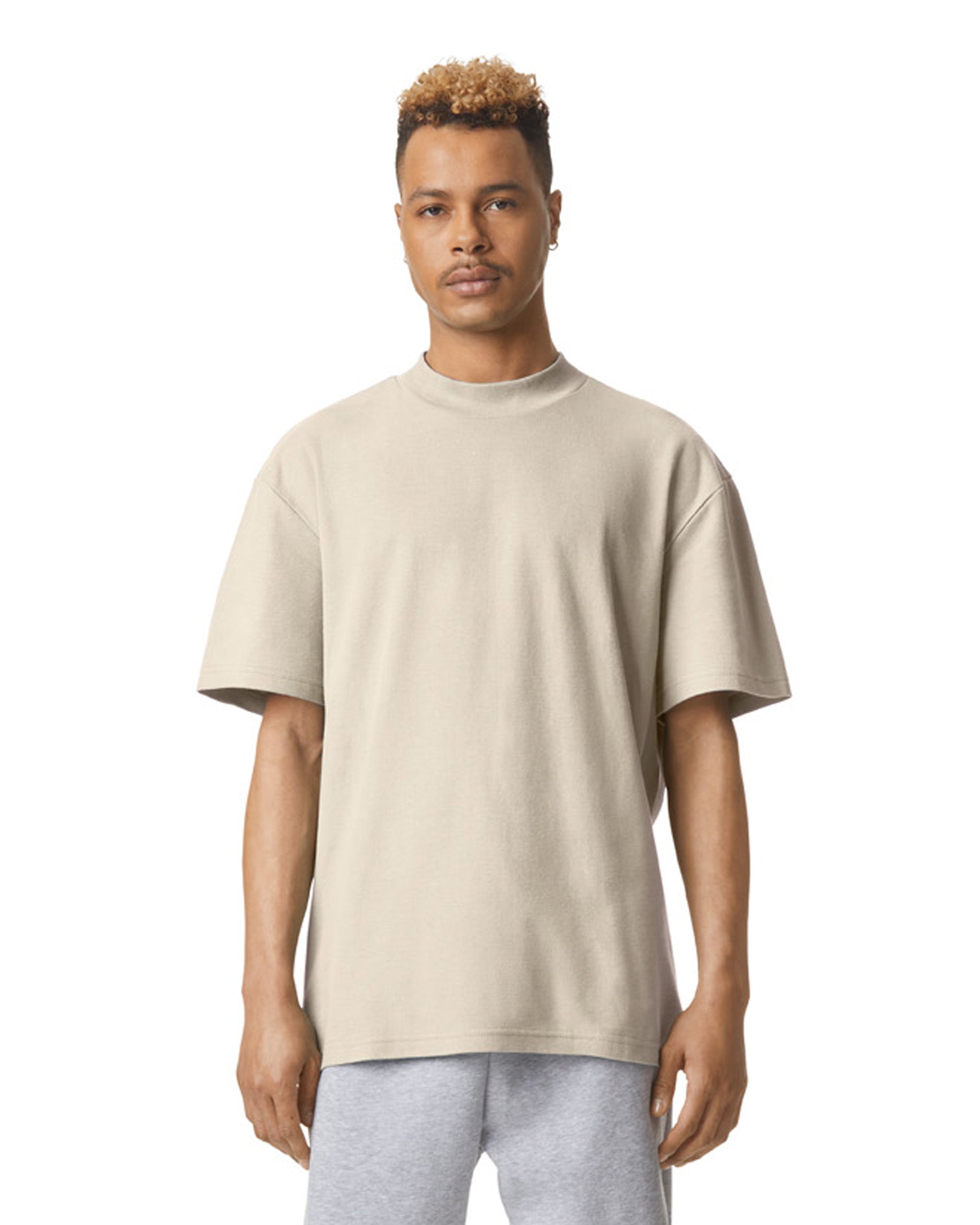 1PQ American Apparel Unisex Pique Mockneck T-shirt