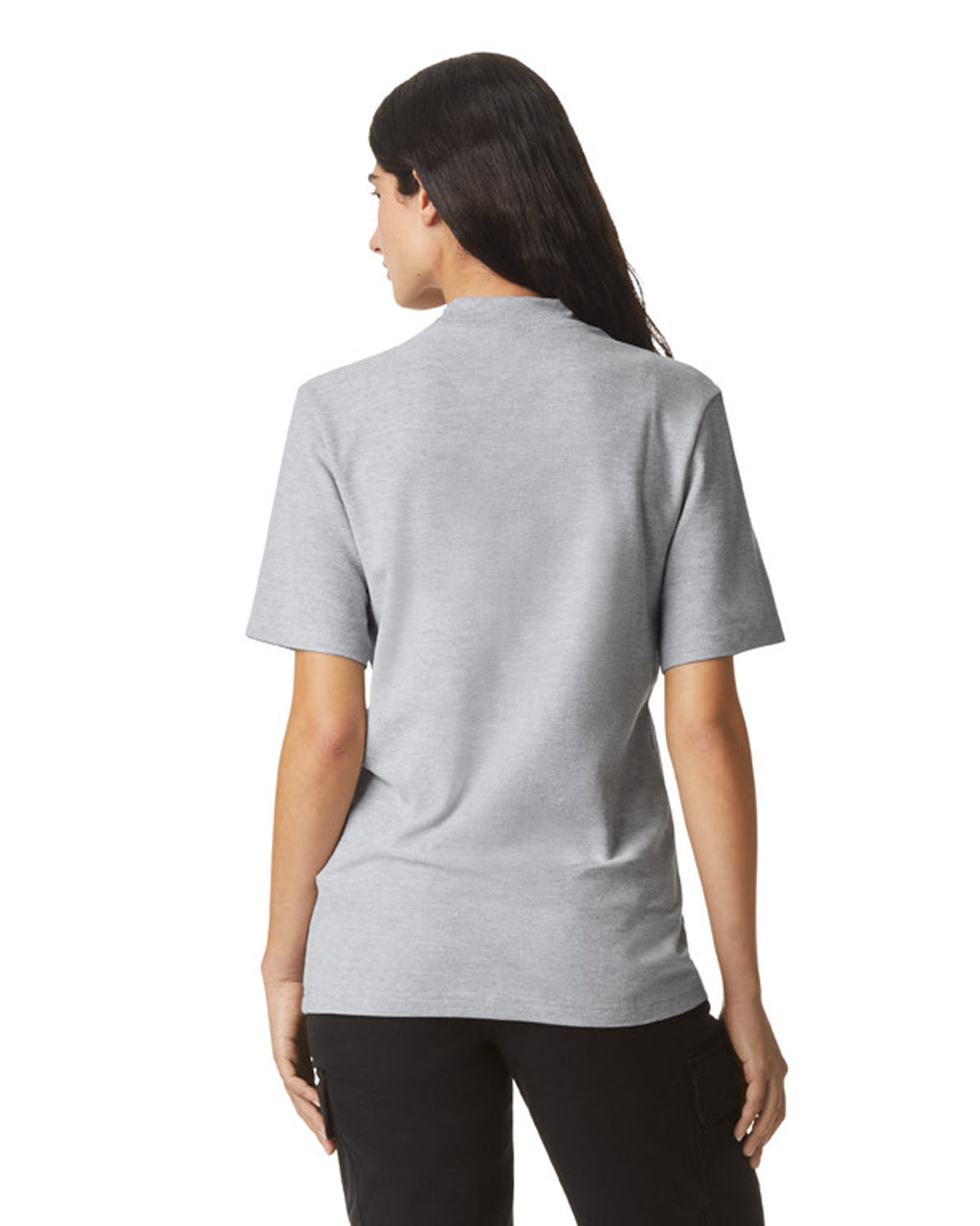 1PQ American Apparel Unisex Pique Mockneck T-shirt