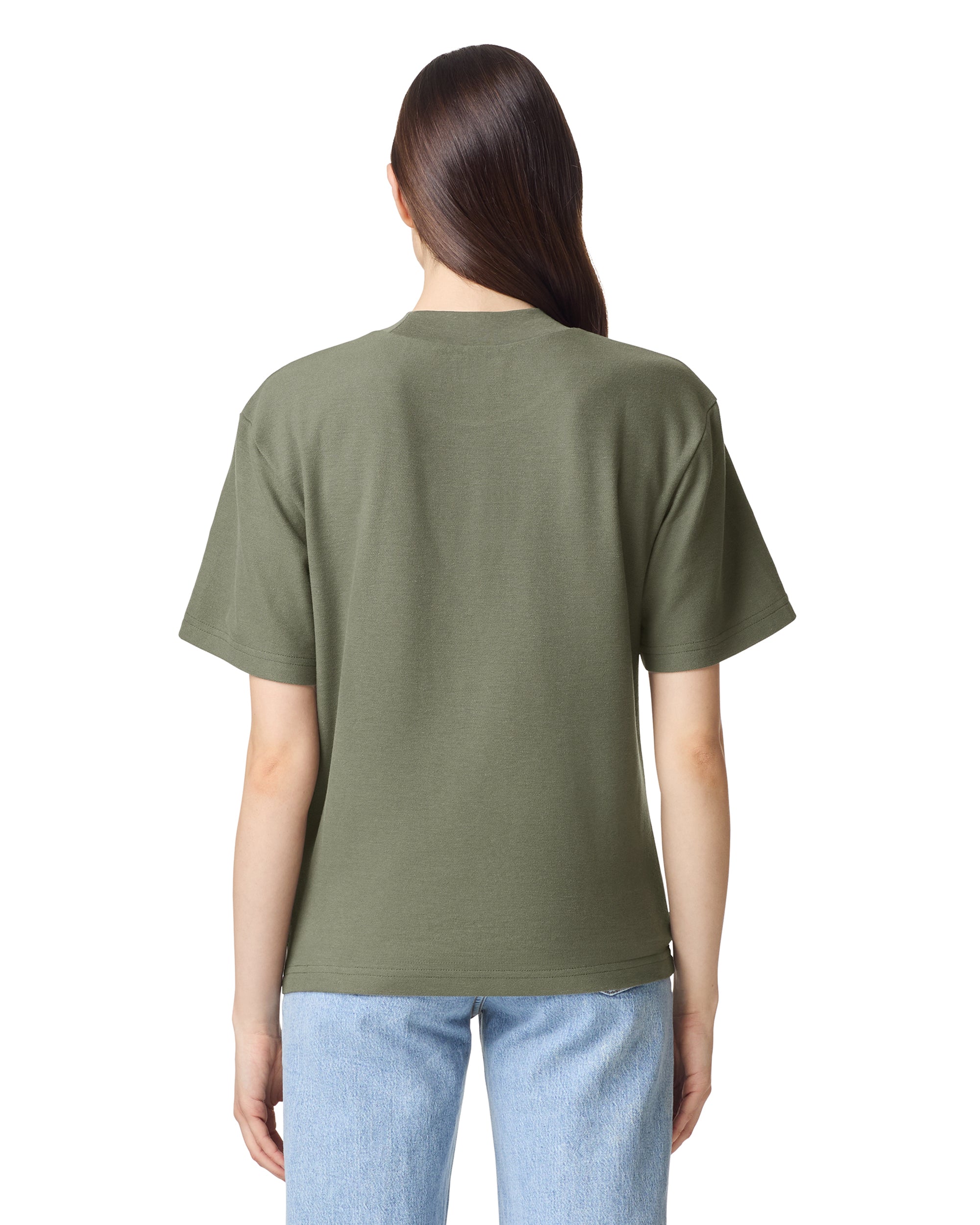 1PQ American Apparel Unisex Pique Mockneck T-shirt