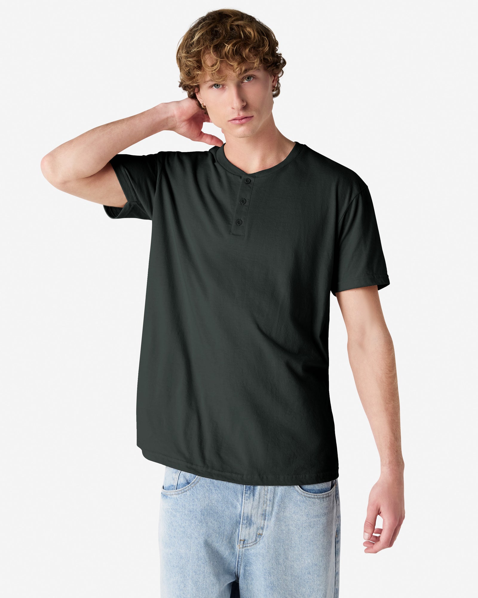 2004CVC American Apparel CVC Unisex Henley T-shirt