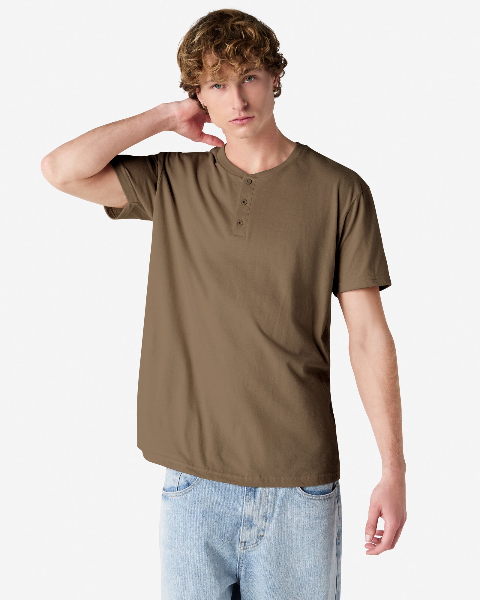 2004CVC American Apparel CVC Unisex Henley T-shirt