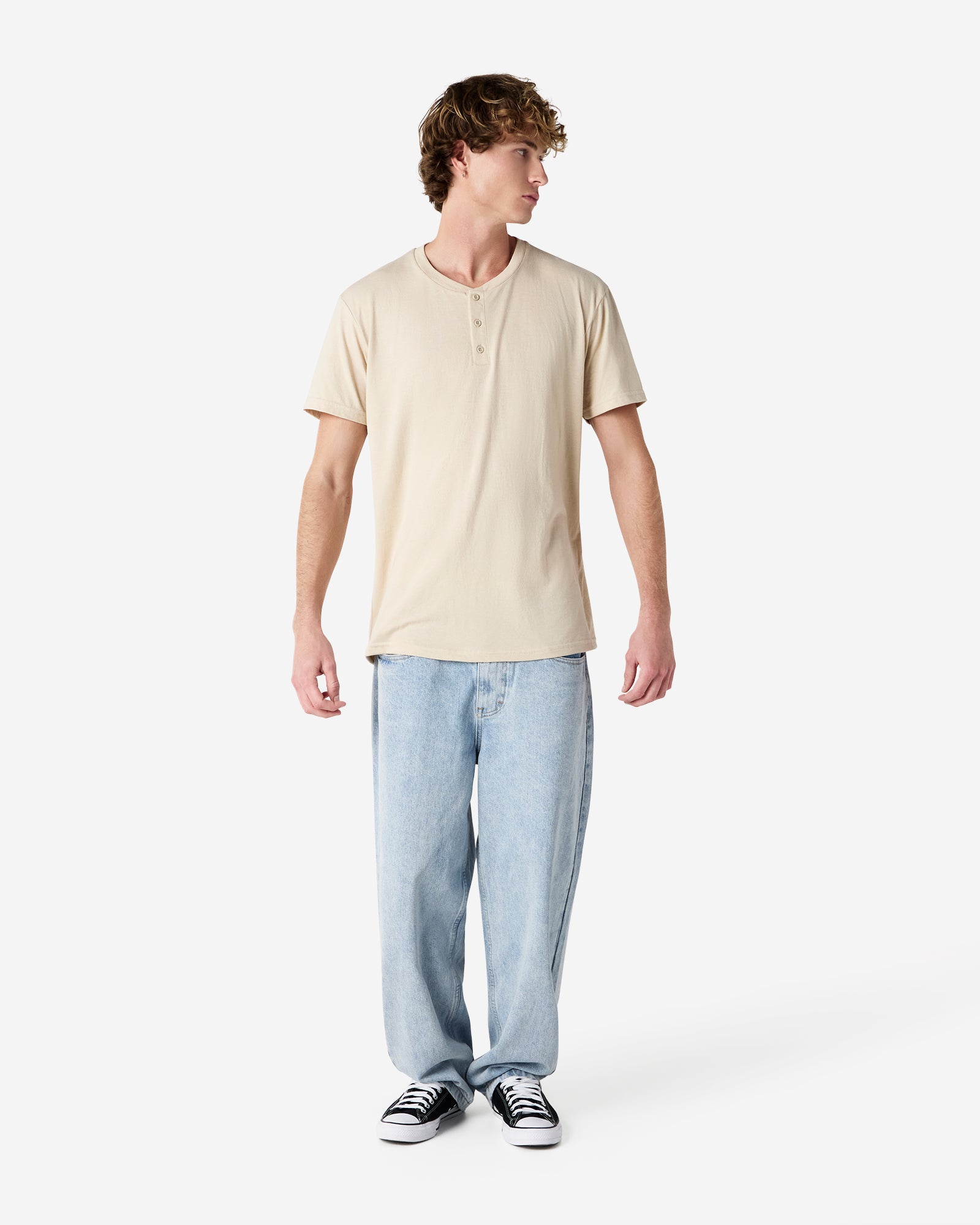 2004CVC American Apparel CVC Unisex Henley T-shirt