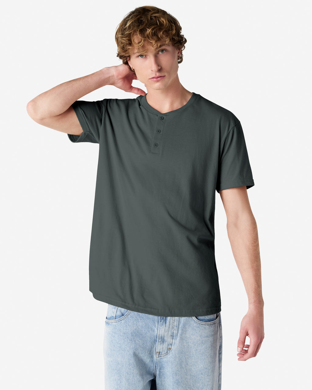 2004CVC American Apparel CVC Unisex Henley T-shirt