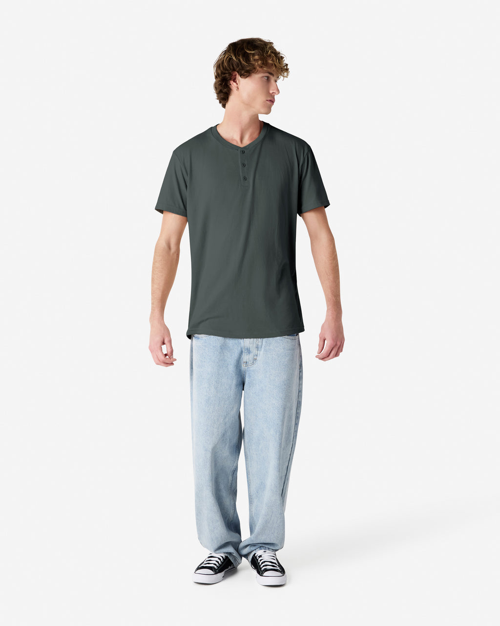 2004CVC American Apparel CVC Unisex Henley T-shirt