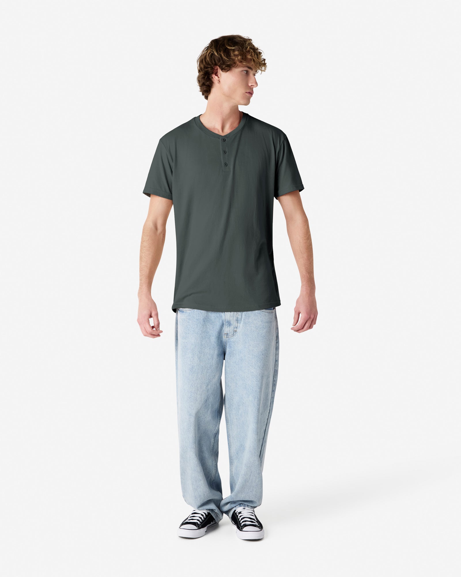 2004CVC American Apparel CVC Unisex Henley T-shirt