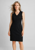 34021 Womens Comfort Wool Stretch Sleeveless V-Neck Dress