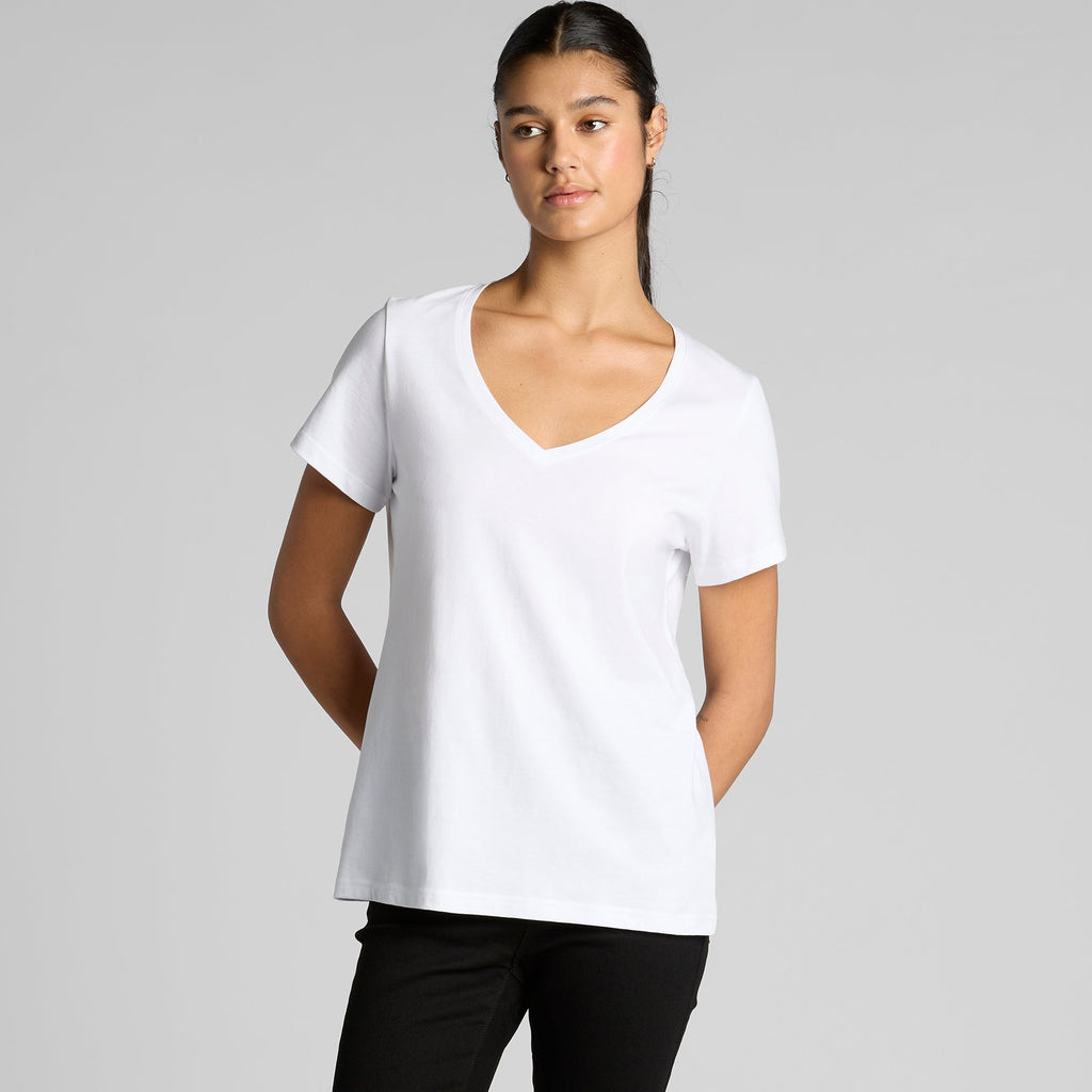 4023 WOS MAPLE V NECK TEE