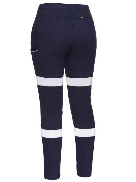 Bisley Women's Taped Mid Rise Stretch Cotton Pants - BPL6015T