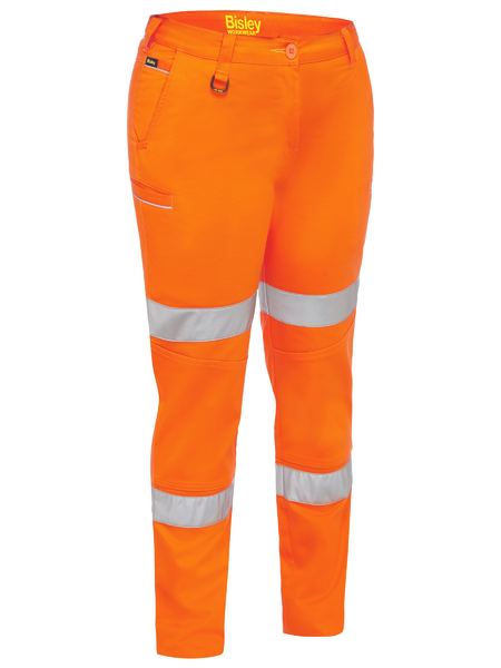 Bisley Women's Taped Mid Rise Stretch Cotton Pants - BPL6015T
