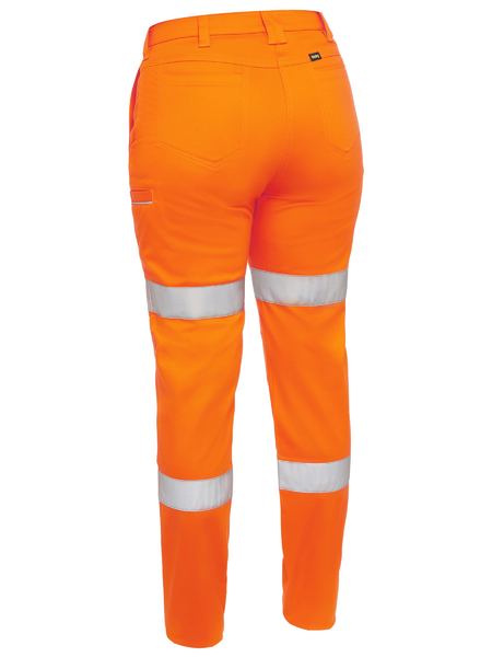 Bisley Women's Taped Mid Rise Stretch Cotton Pants - BPL6015T