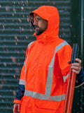 Bisley X Taped Hi Vis TTMC Stretch PU Rain Coat - BJ6955XT