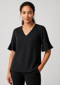 RB966LS Womens Aria Fluted Sleeve Blouse