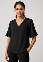 RB966LS Womens Aria Fluted Sleeve Blouse