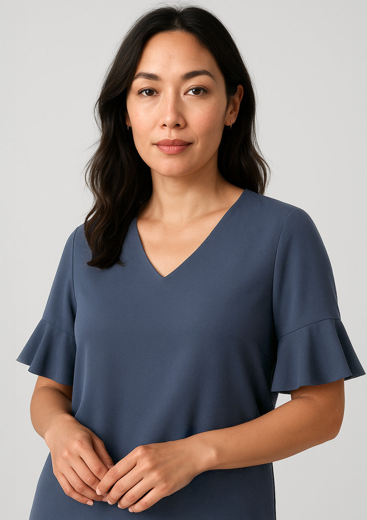 RB966LS Womens Aria Fluted Sleeve Blouse