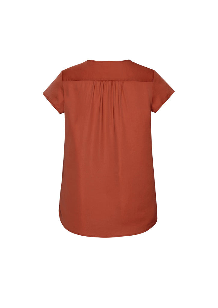 RB967LS Womens Kayla V-Neck Pleat Blouse
