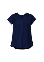 RB967LS Womens Kayla V-Neck Pleat Blouse