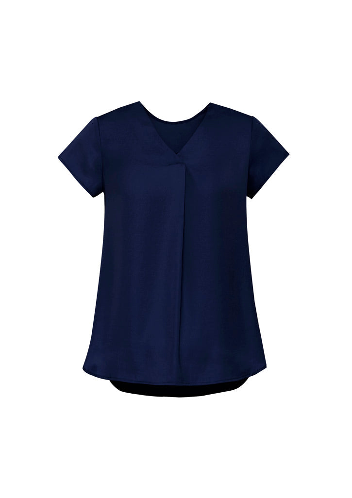 RB967LS Womens Kayla V-Neck Pleat Blouse