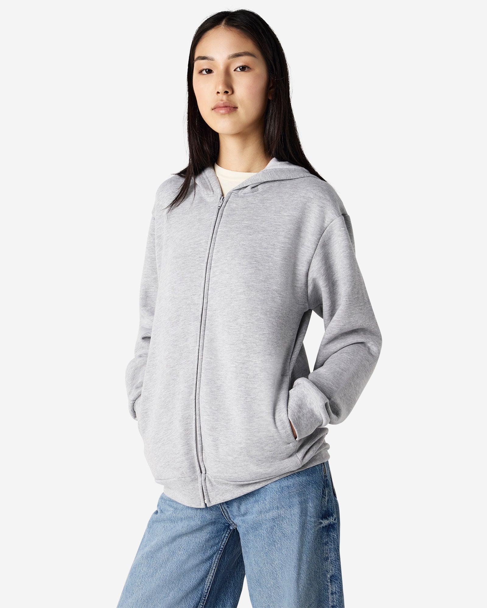 RF497 American Apparel Reflex Fleece Unisex Full Zip Hooded Sweat