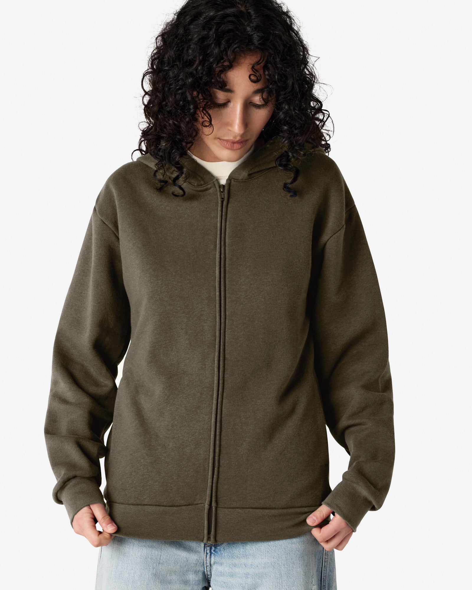 RF497 American Apparel Reflex Fleece Unisex Full Zip Hooded Sweat