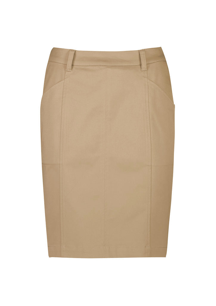 RGS264L Womens Mid Waist Stretch Chino Skirt