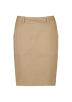 RGS264L Womens Mid Waist Stretch Chino Skirt