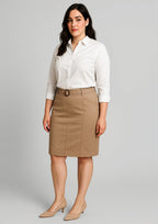 RGS264L Womens Mid Waist Stretch Chino Skirt