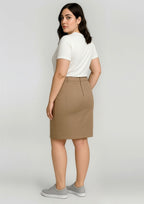 RGS264L Womens Mid Waist Stretch Chino Skirt