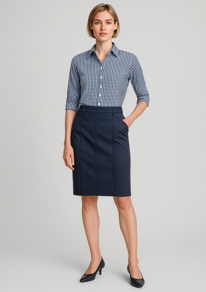 RGS264L Womens Mid Waist Stretch Chino Skirt