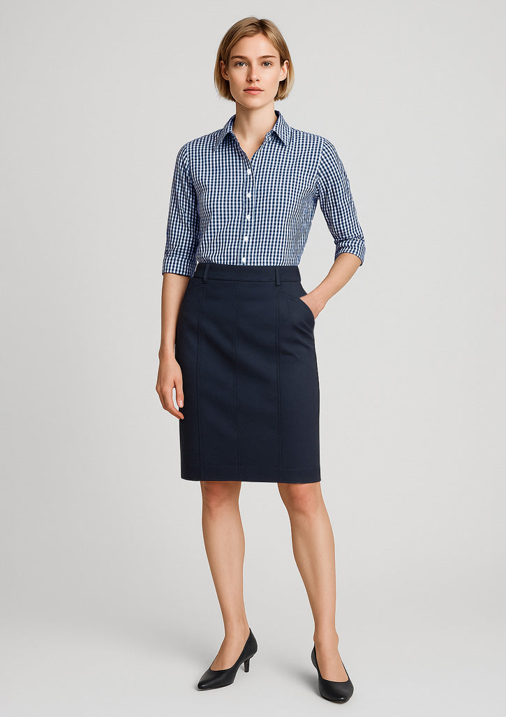 RGS264L Womens Mid Waist Stretch Chino Skirt