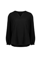 RU568LL Womens Ruche Long Sleeve Blouse