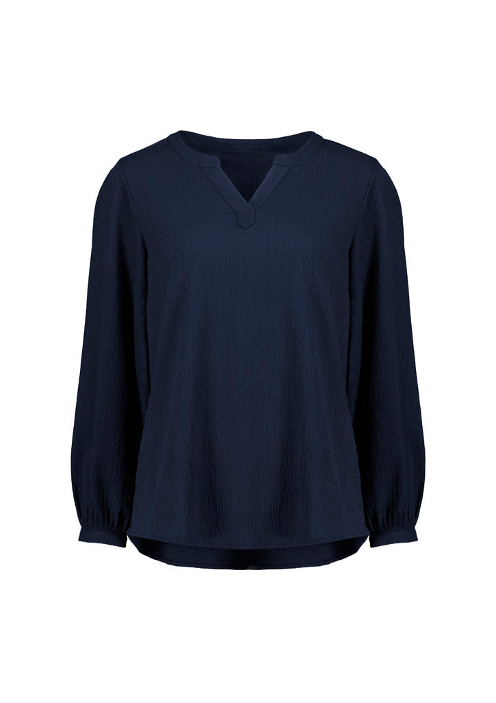 RU568LL Womens Ruche Long Sleeve Blouse